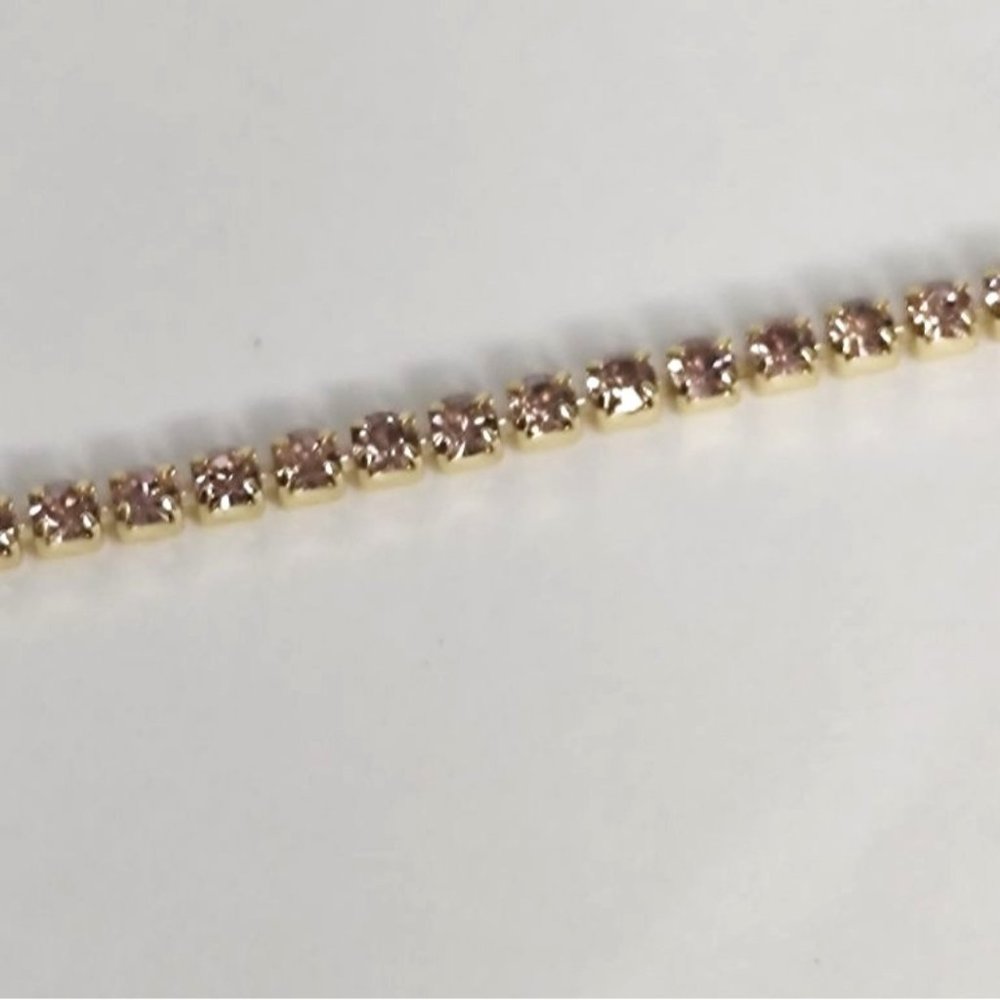 Gorjana Bracelet Lexi 18K Gold Plated Crystal Blush Pink NEW - Picture 3 of 10